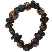 Bracelets - black and gold speckled rock shape necklace Image.