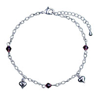 Bracelets - dangle heart bracelet charm Image.