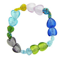Bracelets - heart millefiori murano glass necklace Image.