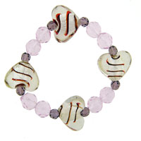Bracelets - mint murano glass heart necklace Image.