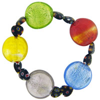 Bracelets - murano glass ball millefiori multi color glass necklace Image.