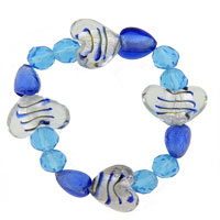 Bracelets - murano glass heart blue glass bracelet Image.