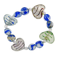 Bracelets - blue and heart murano glass necklace Image.