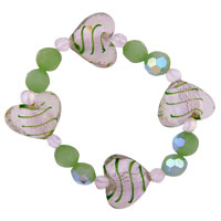 Bracelets - murano glass heart glass green necklace Image.