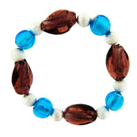 Bracelets - purple and baby blue leaflets murano glass necklace Image.