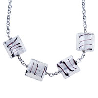 Bracelets - silver square murano glass bracelet Image.