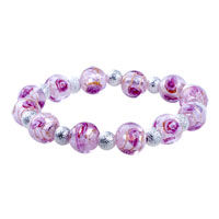 Bracelets - pink flower bead murano bracelet Image.