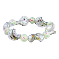 Bracelets - silver gray helix murano glass bracelet Image.