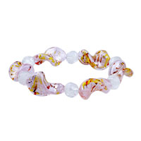 Bracelets - pink twist leaf murano bracelet Image.