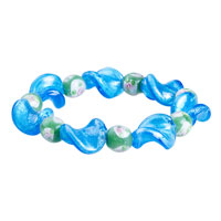 Bracelets - light blue helix murano glass bracelet Image.