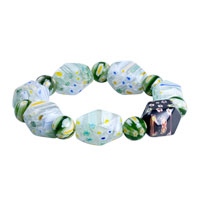 Bracelets - blue millefiori murano glass bracelet Image.