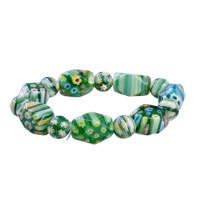 Bracelets - green millefiori murano bracelet Image.