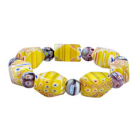 Bracelets - yellow millefiori murano bracelet Image.