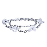 Bracelets - silver foil white twist leaf bracelet Image.