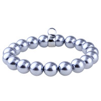 Bracelets - one fastener silver gray faux pearl bracelet Image.