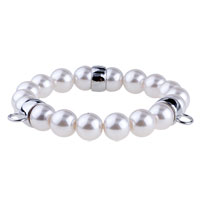 Bracelets - three fasteners white faux pearl bracelet Image.