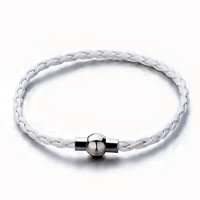 European Beads - simple white chain european beads Image.