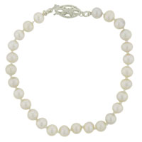 BR_ST029_X06: fresh water white pearl bracelet Image.