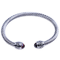Bracelets - red crystal head 925 sterling silver bracelet Image.