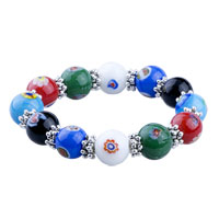 Bracelets - green white blue red evil eye moran glass beaded bracelets necklace Image.