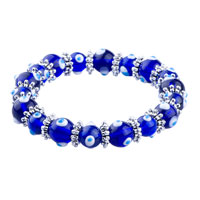 Bracelets - blue evil eye moran glass beaded bracelets necklace Image.