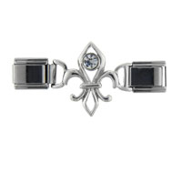 Italian Charms - fleur de lis deluxe link italian charm Image.