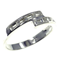 Rings - size 7 cz wrap channel set band ring Image.