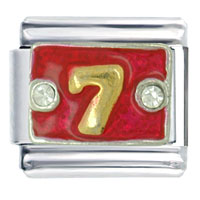 Italian Charms - number 7 red italian charm Image.