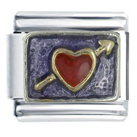 Italian Charms - heart on purple italian charm Image.
