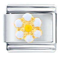 Italian Charms - golden sparkling flower italian charm Image.