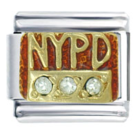 Italian Charms - nypd police orange italian charm Image.