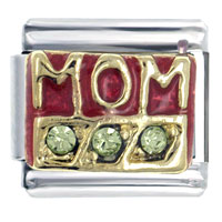 Italian Charms - mom red &amp; green italian charm Image.
