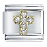 Italian Charms - rhinestone cross italian charm Image.
