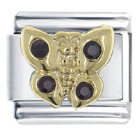Italian Charms - purple crystal butterfly italian charm Image.