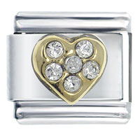 Italian Charms - april diamond color birthstone heart italian charm Image.