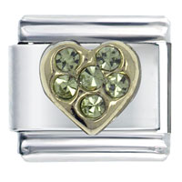 Italian Charms - august peridot color birthstone heart italian charm Image.