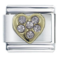 Italian Charms - october pink tourmaline color birthstone heart italian charm Image.