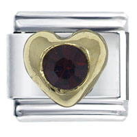 C070_01: red rhinestone heart small italian charm Image.