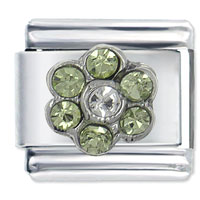 Italian Charms - august peridot color birthstone flower italian charm Image.