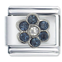 Italian Charms - september sapphire color birthstone flower italian charm Image.
