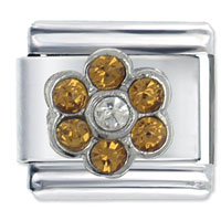 Italian Charms - november topaz color birthstone flower italian charm Image.