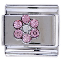 Italian Charms - october light rose color birthstone flower italian charm bracelets Image.