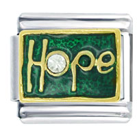 Italian Charms - rhinestone hope italian charm Image.