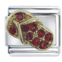 Italian Charms - red beach sandal italian charm Image.