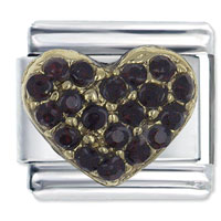 Italian Charms - red rhinestone heart italian charm Image.