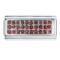 Italian Charms - silver plated july ruby color birthstone studded italian charm Image.