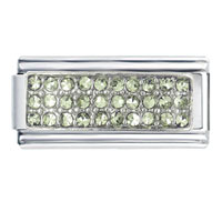 Italian Charms - silver plated august peridot color birthstone studded italian charm Image.