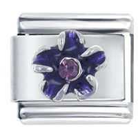 Italian Charms - purple pansy italian charm Image.