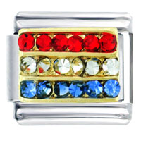 Italian Charms - usa flag studded italian charm Image.