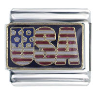 Italian Charms - hand painted usa italian charm Image.